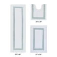 thumbnail image 1 of Better Trends 3 Piece Bathroom Mat Set 100% Cotton Bath Rug Soft, Water Absorbent, Reversible, Machine Washable for Bathroom Decor Toilet Base Contour And Runner Mat Hotel Collection - White/Blue, 1 of 7