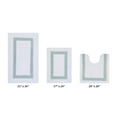 thumbnail image 1 of Better Trends 3 Piece Bathroom Rugs Set 100% Cotton Soft Bath Mat Water Absorbent, Reversible, Machine Washable for Home, Bathroom Decor Toilet Base Contour Mat, Hotel Collection - White/Blue, 1 of 7