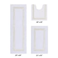 thumbnail image 1 of Better Trends 3 Piece Bathroom Mat Set 100% Cotton Bath Rug Soft, Water Absorbent, Reversible, Machine Washable for Bathroom Decor Toilet Base Contour And Runner Mat Hotel Collection - White/Ivory, 1 of 7