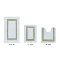 thumbnail image 1 of Better Trends 3 Piece Bathroom Rugs Set 100% Cotton Soft Bath Mat Water Absorbent, Reversible, Machine Washable for Home, Bathroom Decor Toilet Base Contour Mat, Hotel Collection - White/Sage, 1 of 7