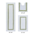 thumbnail image 1 of Better Trends 3 Piece Bathroom Mat Set 100% Cotton Bath Rug Soft, Water Absorbent, Reversible, Machine Washable for Bathroom Decor Toilet Base Contour And Runner Mat Hotel Collection - White/Sage, 1 of 7