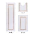 thumbnail image 1 of Better Trends 3 Piece Bathroom Mat Set 100% Cotton Bath Rug Soft, Water Absorbent, Reversible, Machine Washable for Bathroom Decor Toilet Base Contour And Runner Mat Hotel Collection - White/Sand, 1 of 7