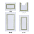 thumbnail image 1 of Better Trends 4 Piece Bath Rugs Set 100% Cotton Bathroom Rug Soft, Water Absorbent, Reversible, Machine Washable for Bathroom Decor Toilet Base Contour And Bath Mat Hotel Collection - White/Sage, 1 of 8