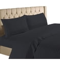 thumbnail image 1 of Hotel Collection 1800 Super Soft & Wrinkle Free Luxurious Stripe 4-Piece Sheet Set (Twin, Black), 1 of 1