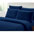 thumbnail image 1 of Hotel Collection 1800 Super Soft & Wrinkle Free Luxurious Stripe 6-Piece Sheet Set (King, Navy), 1 of 2