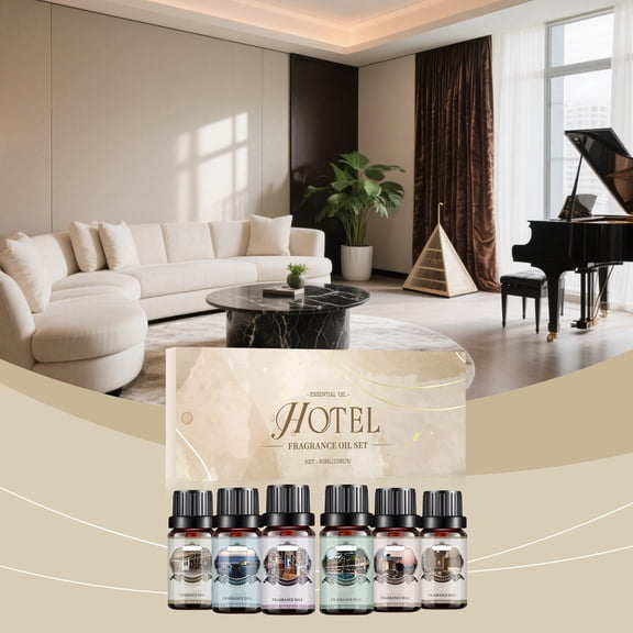 Hotel Collection Aromatherapy Essential Oils Gift Set - 6 Bottles, Long Lasting Fragrance for Home, Office, Spa & Travel, Multiple Scents, 60ml Relaxing & Stress Relief Oil Set, Perfect Present