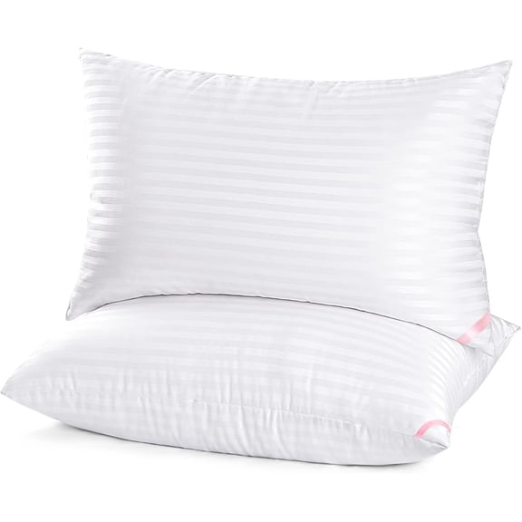 Hotel Collection Bed Pillows for Sleeping 2 Pack Queen Size, Pillows for Side and Back Sleepers, Super Soft Down Alternative Microfiber Filled Pillows, 20 x 30 Inches