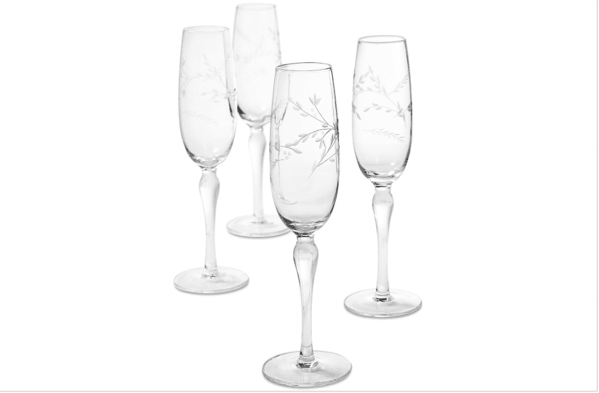 Hotel Collection Etched Floral Champagne Flutes, Set of 4