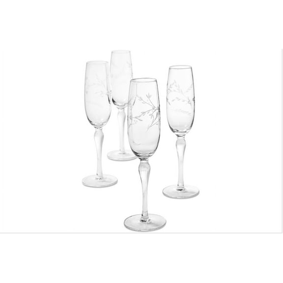 Hotel Collection Etched Floral Champagne Flutes, Set of 4