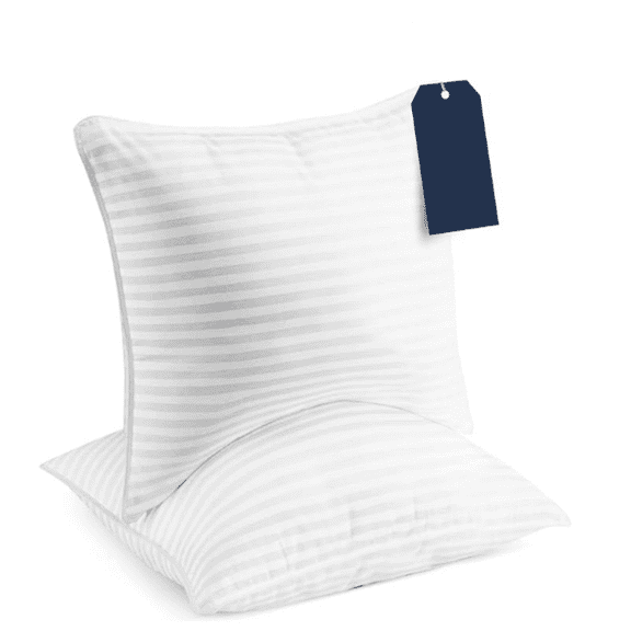 Hotel Collection Euro Size Throw Pillows (Set of 2), 26 x 26 Down Alternative Pillow Insert for Bed, Couch, and Sofa