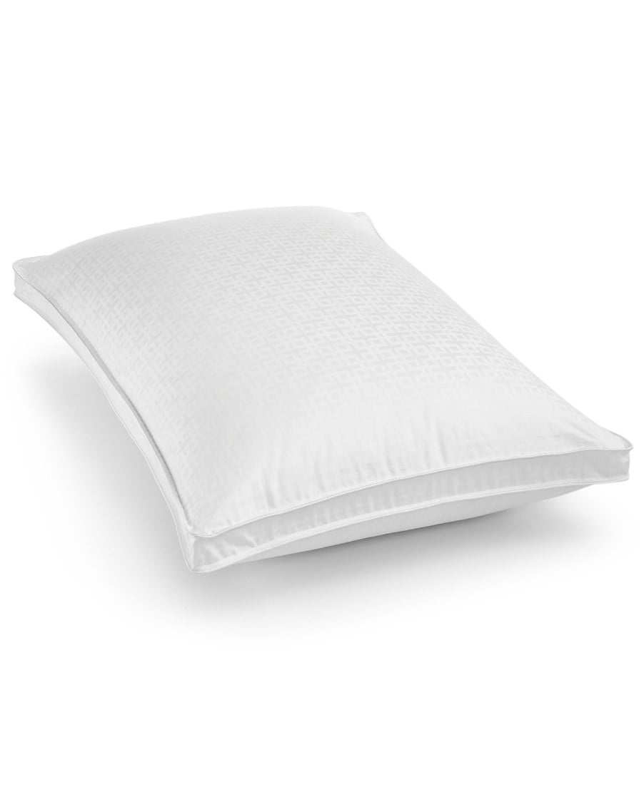 Hotel Collection European Goose Down Medium Support Gusset 18 X 36 Inch King Pillow for Back Sleepers, White