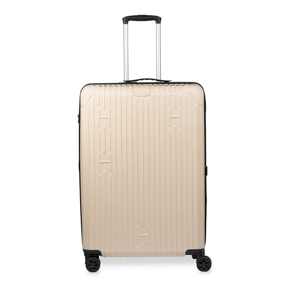 Hotel Collection Hardside Expandable Check In Luggage 28 Inch Luggage with Spinner Wheels Portable USB Charger Built In Digital Weight Scale and GPS Tracker TSA Approved Lock Champagne