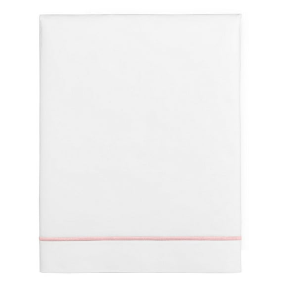 Hotel Collection Italian Percale Cotton King Flat Sheet White/Blush - NWT $235