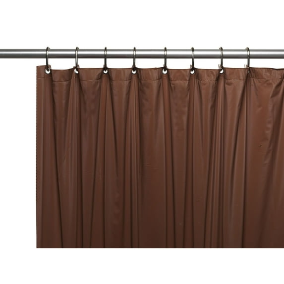 Hotel Collection Premium Heavy Duty Vinyl Shower Curtain Liner with Metal Grommets - Brown