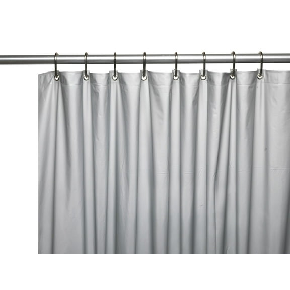 Hotel Collection Premium Heavy Duty Vinyl Shower Curtain Liner with Metal Grommets - Silver