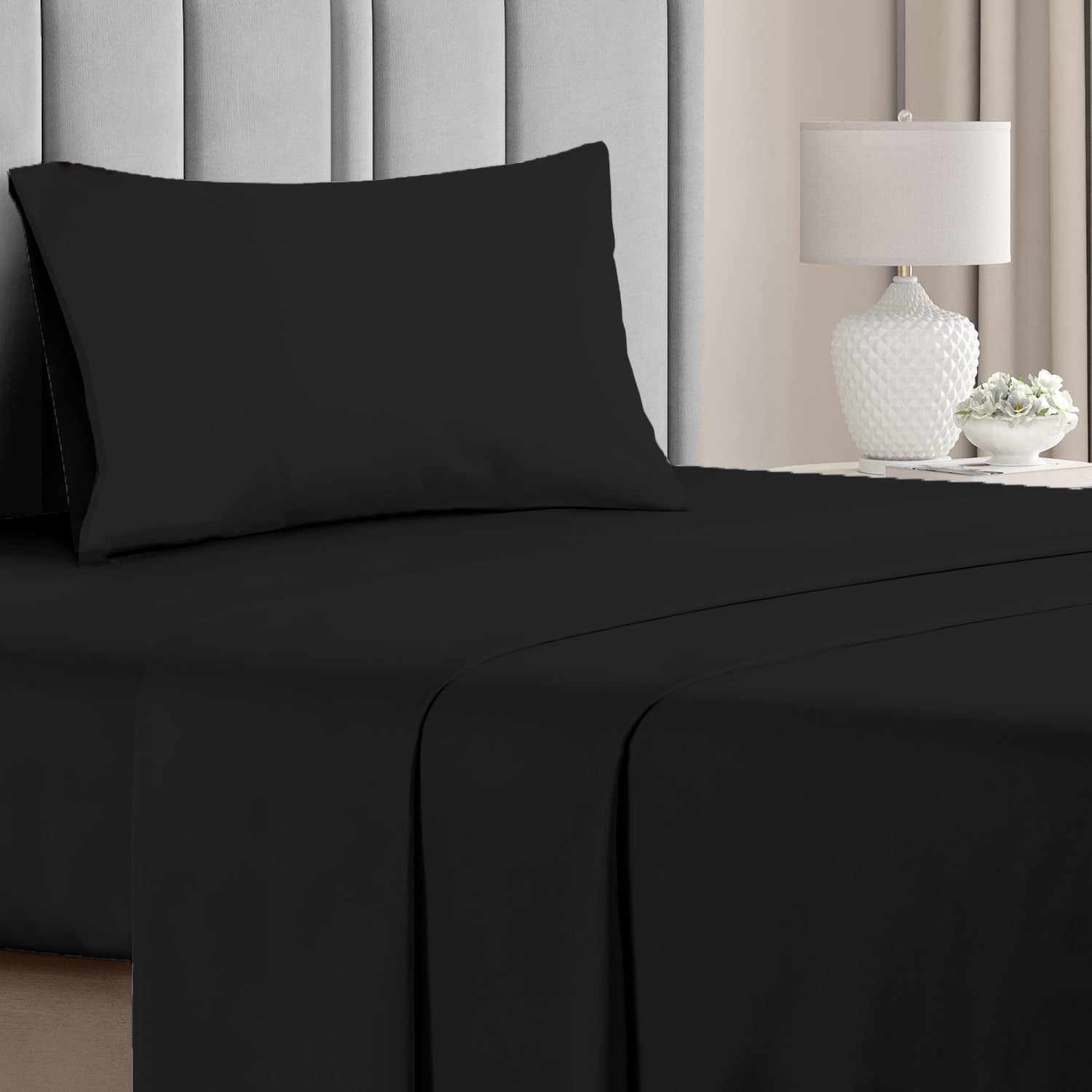 Hotel Collection Rayon Bed Sheet Set 3 Piece Twin Black Walmart