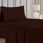 Hotel Collection Rayon Bed Sheet Set - 3 Piece, Twin, Chocolate