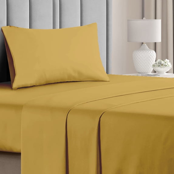 Hotel Collection Rayon Bed Sheet Set - 3 Piece, Twin, Gold