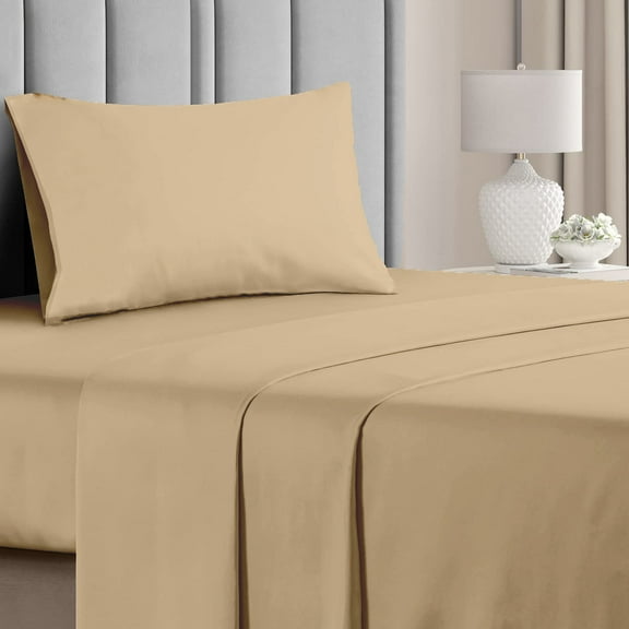 Hotel Collection Rayon Bed Sheet Set - 3 Piece, Twin, Khaki