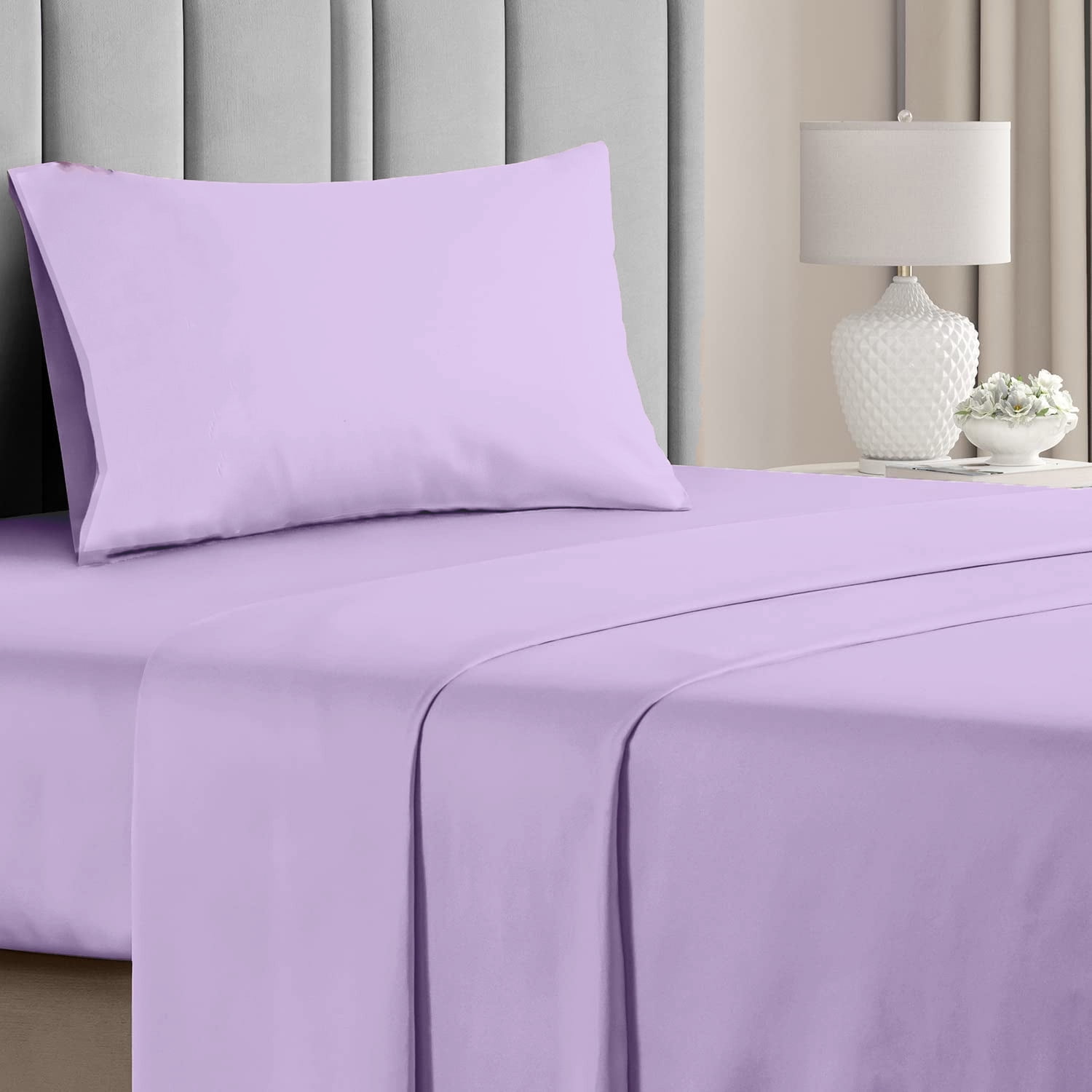 Hotel Collection Rayon Bed Sheet Set - 3 Piece, Twin, Lilac