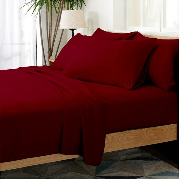 Hotel Collection Rayon derived from Bamboo Bed Sheet Set - 6 Piece, California King, Burgundy