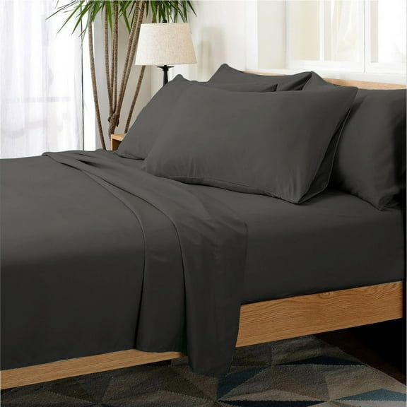 Hotel Collection Rayon derived from Bamboo Bed Sheet Set - 6 Piece, Full, Gray
