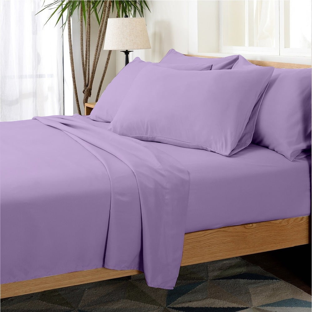 Hotel Collection Rayon derived from Bamboo Bed Sheet Set - 6 Piece, Full, Lilac