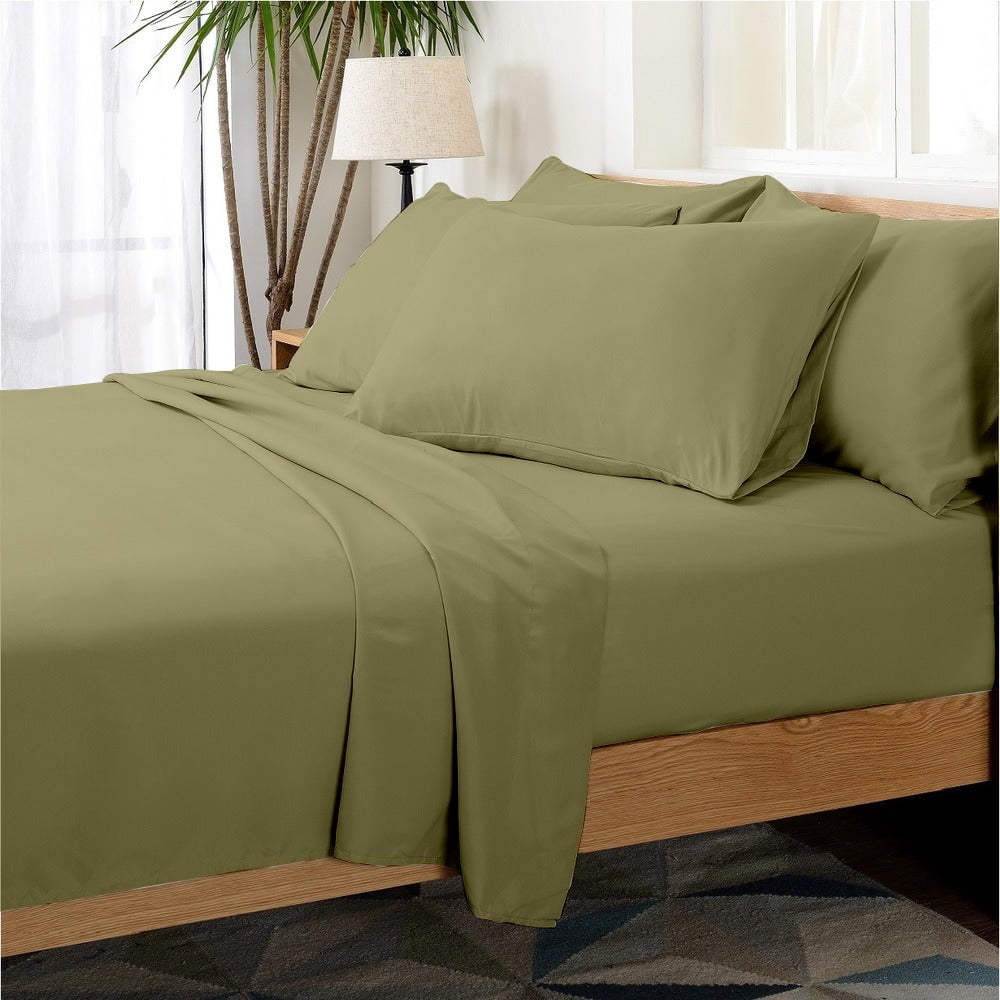 Hotel Collection Rayon derived from Bamboo Bed Sheet Set - 6 Piece, Full, Sage