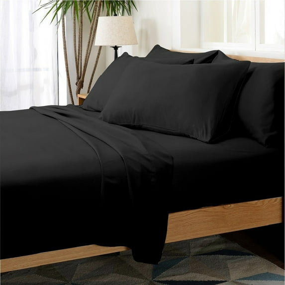Hotel Collection Rayon derived from Bamboo Bed Sheet Set - 6 Piece, King, Black