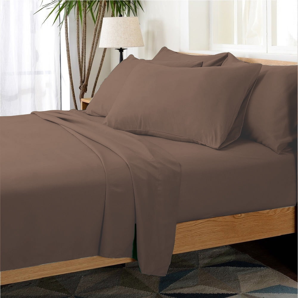 Hotel Collection Rayon derived from Bamboo Bed Sheet Set - 6 Piece, King, Chocolate