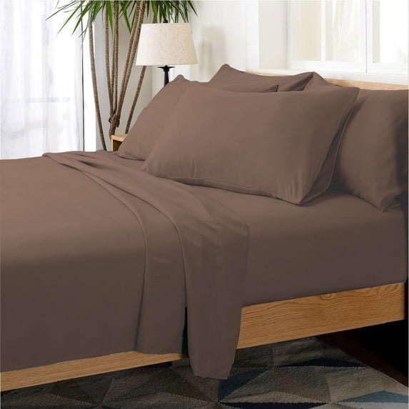 Hotel Collection Rayon derived from Bamboo Bed Sheet Set - 6 Piece, King, Chocolate