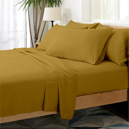 Hotel Collection Rayon derived from Bamboo Bed Sheet Set - 6 Piece, King, Gold