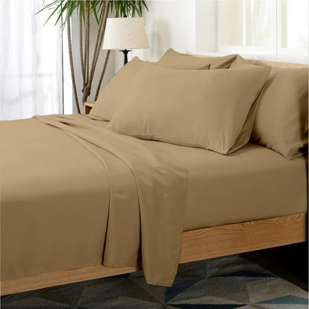Hotel Collection Rayon derived from Bamboo Bed Sheet Set - 6 Piece, Queen, Khaki