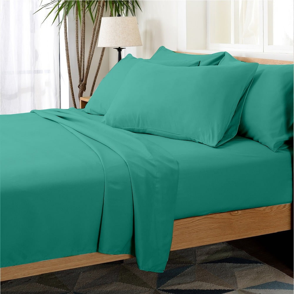 Hotel Collection Rayon derived from Bamboo Bed Sheet Set - 6 Piece, Queen, Turquoise