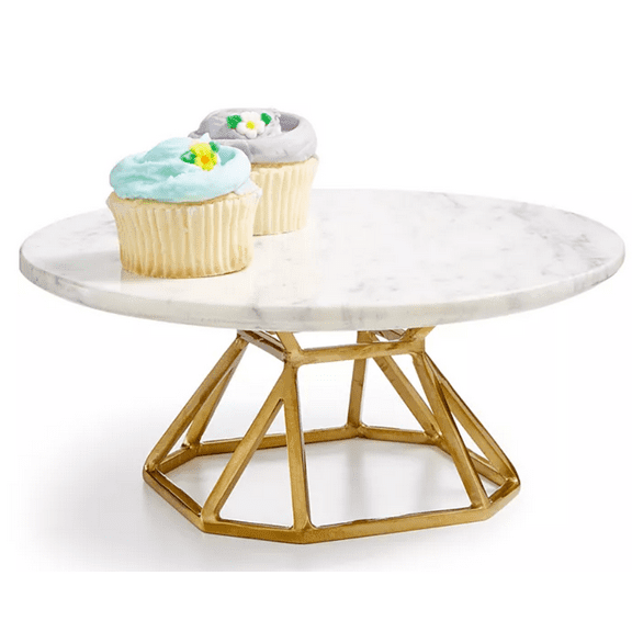 Hotel Collection Round Marble Elevated Server, Created for Macy's - Marble