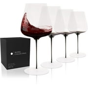 Hotel Collection Smoke Stem Red Wine Glasses | Stylish Tinted Long Stem Wine Glasses with A Wide Mouth for Enhancing the Body, Flavor, and Aroma of Red Wine | 4 Glasses