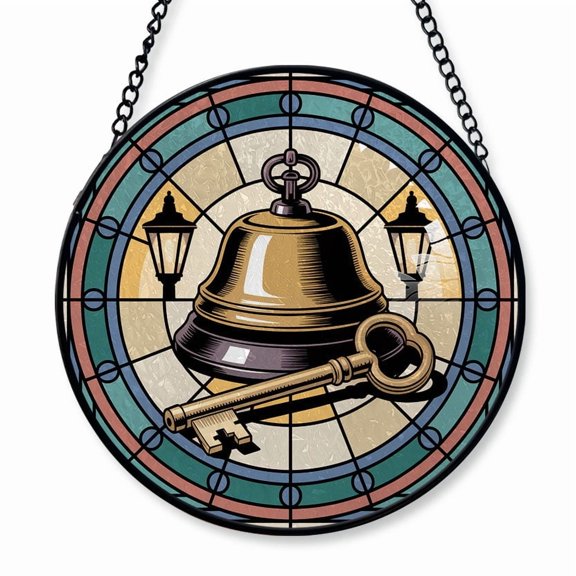 Hotel Concierge Stained Glass Suncatcher Window Hanging Custom Text Window Hanging Christmas 2025, Unique Gifts for Hotel Concierge, Family, Mom or Dad