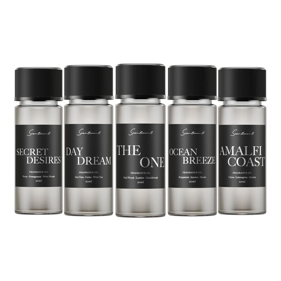 Scentiment Hotel Diffuser Oil – 20ml Each | Luxury Aromatherapy Home Fragrance | Top 5 5-Star Inspired Scents with Notes of Cardamom, Tuscan Leather & Sandalwood