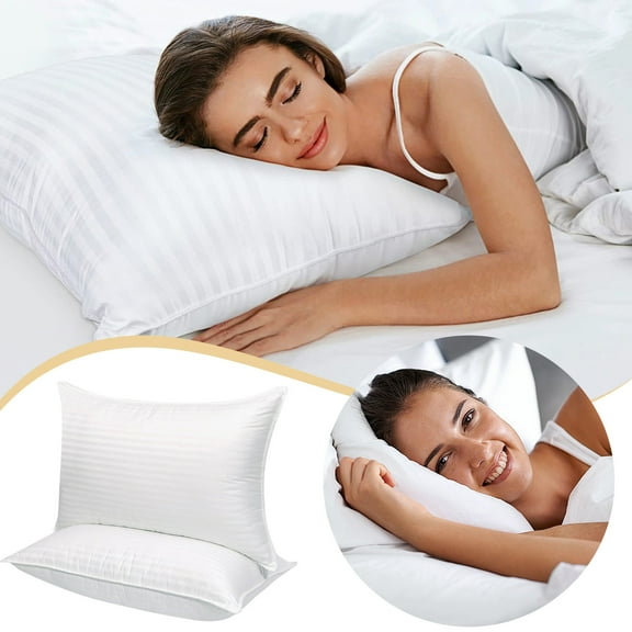 Hotel Down Alternative Bed Pillows for Side Back and Stomach Sleepers with Breathable Friendly Microfiber Fill