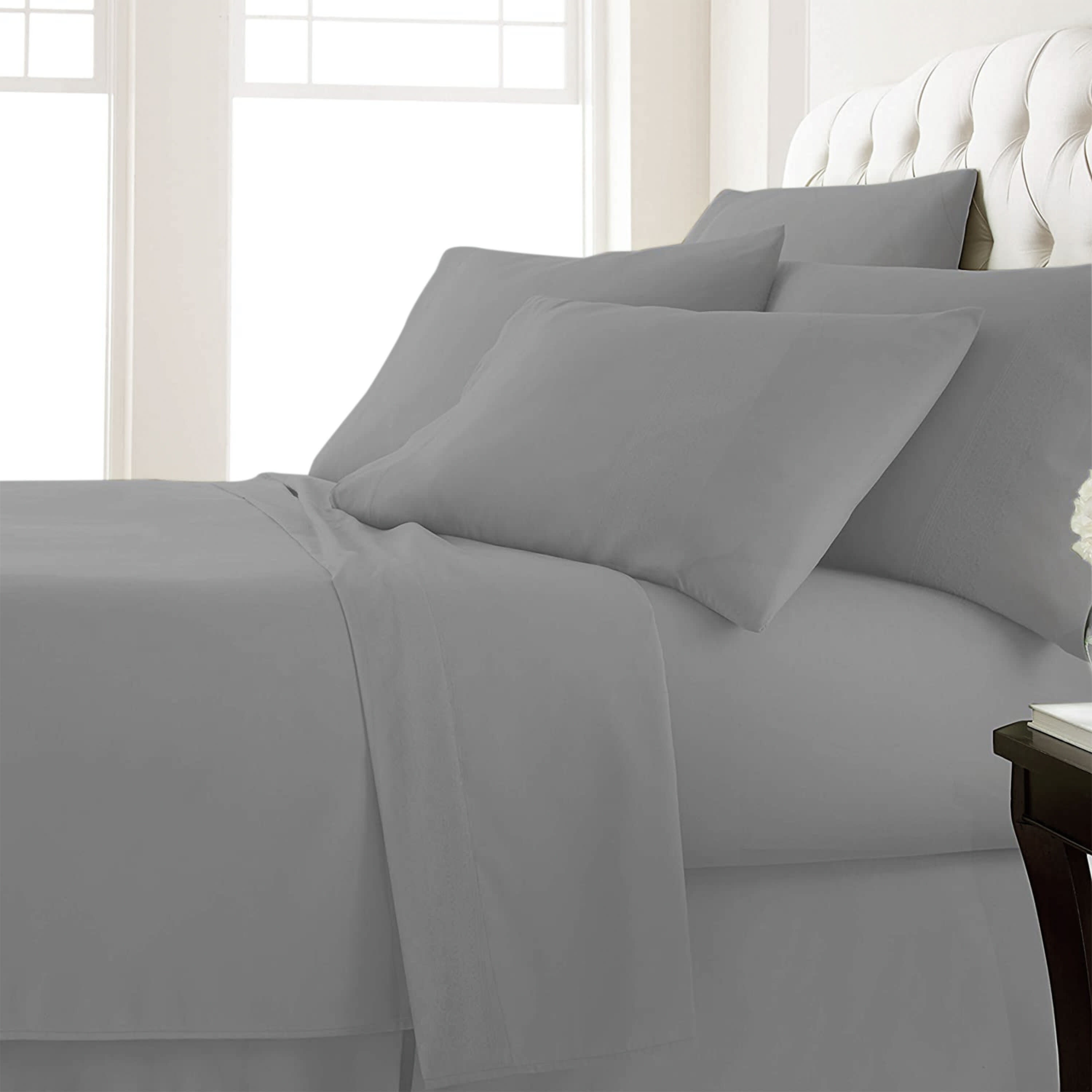 Hotel Essentials Microfiber Twin Sheet Set 3 Piece Gray