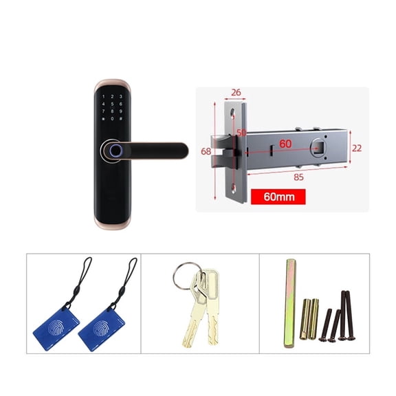 Hotel Fingerprint Door Lock WiFi Bluetooth Remote Control Electronic Unlock Digital IC Card Smart Lock Dual Latch ,Easy to Install