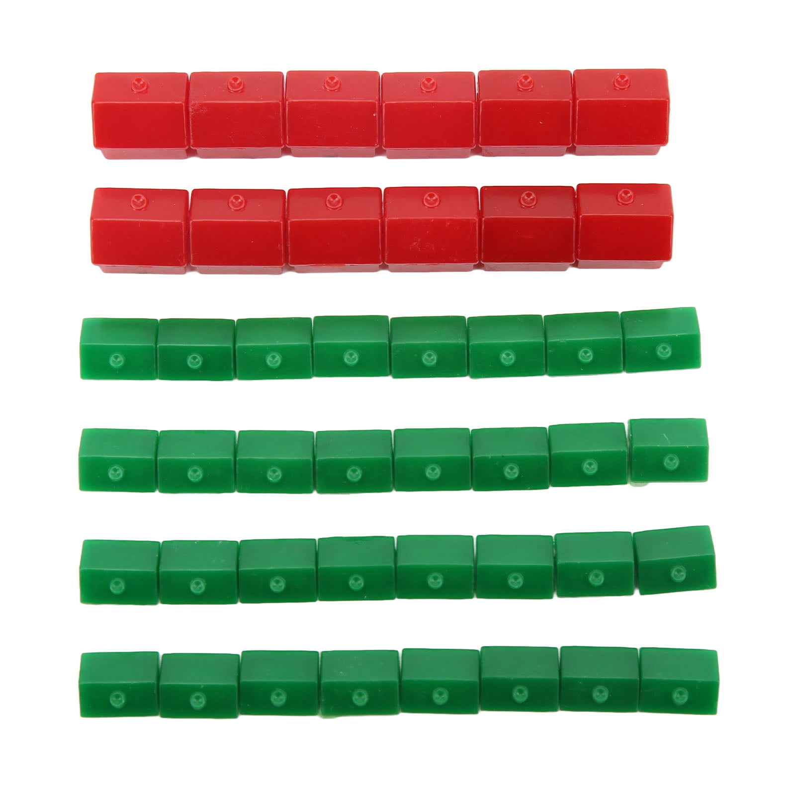 Red Plastic Board Game Hotels - 50 Pieces, 19x13x13mm, Replacement Game Pieces For Monopoly Style Games