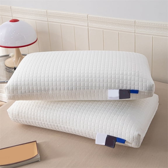 Hotel Grade Down Pillow with Exquisite Checkered Pattern - Luxury Plush Sleep Support for All Sleeping Positions, 1pc, White