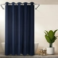 thumbnail image 1 of Hotel Grade No Hooks Needed Shower Curtain with Snap in Liner,Water Repellent, Machine Washable (Navy Blue, 71"x86"(W/Liner)), 1 of 14