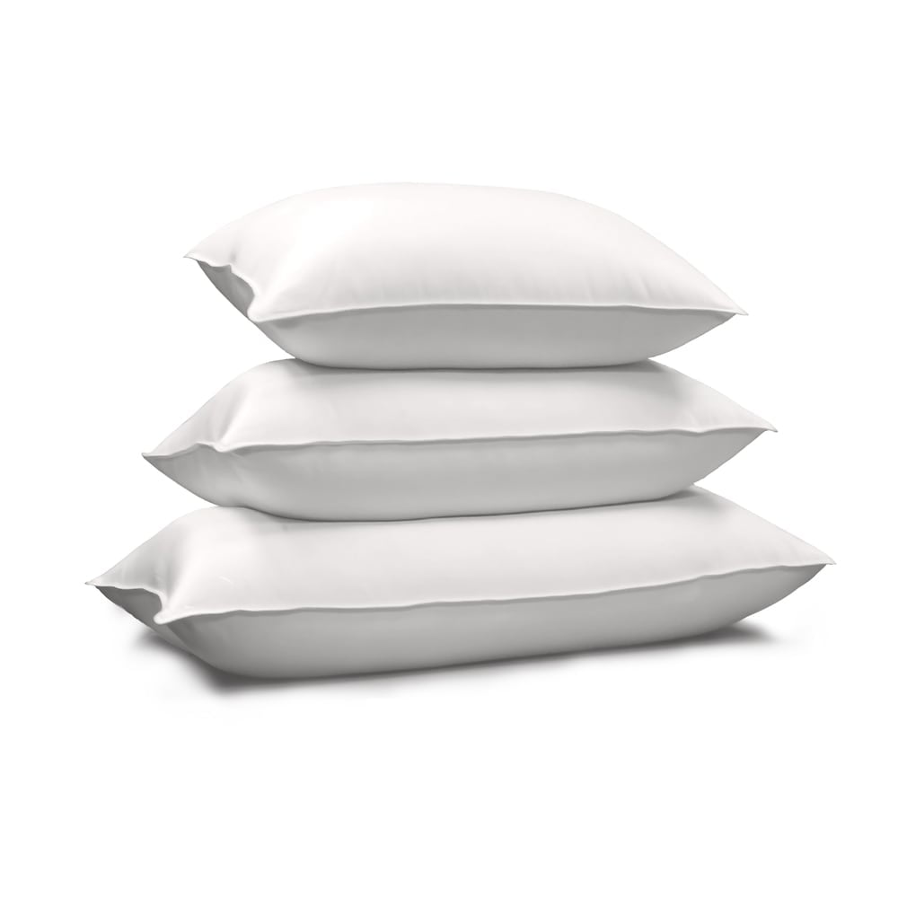 Standard White Hypoallergenic Down Pillow with 1000 Thread Count Cotton Cover