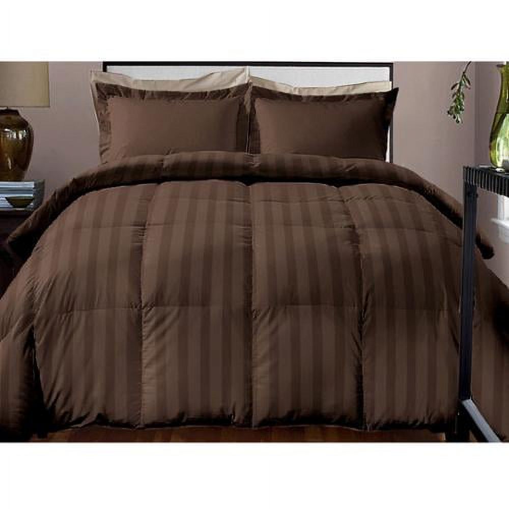 Hotel Grand Damask Stripe 800 Thread Count Cotton Rich Down Alternative