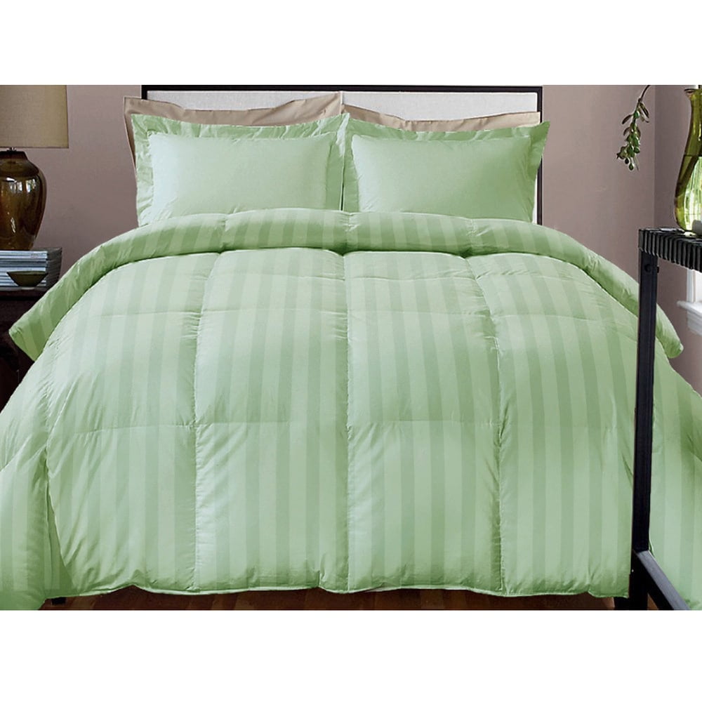 Sage Twin Down Alternative Comforter with Damask Stripe