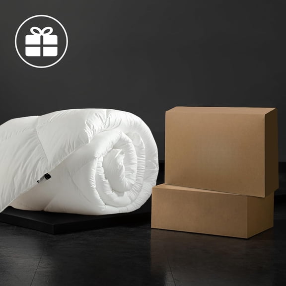 Hotel Grand Luxury White Goose Feather Down Fiber Comforter King Size, 100% Cotton All Season Duvet Insert King, Fluffy Medium Warmth Bedding Comforter with 8 Corner Loops, White 106x90 Inch