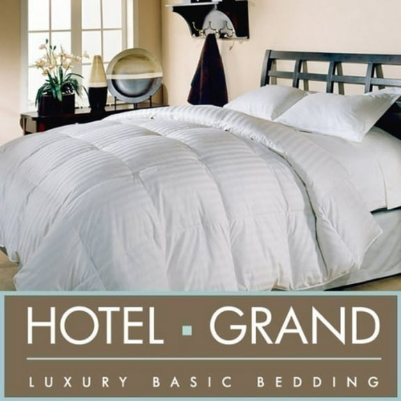 Hotel Grand Luxury Year Round Oversized 650 Fill Power Down Comforter Queen/Full Size 90" x 98" High Quality 500 Thread Count 100% Cotton - NEW