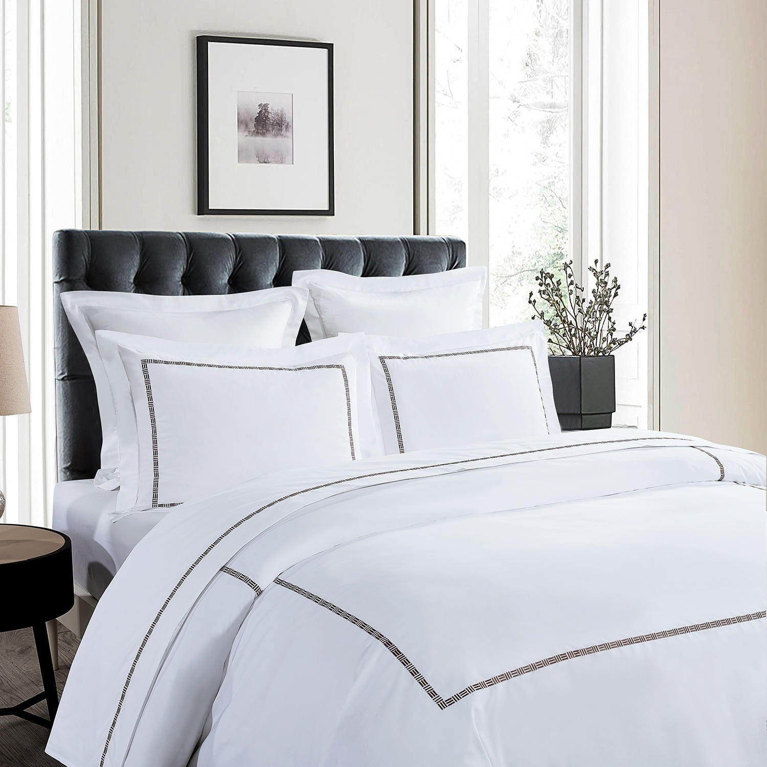 Twin White Cotton Patterned Bedspread Cover